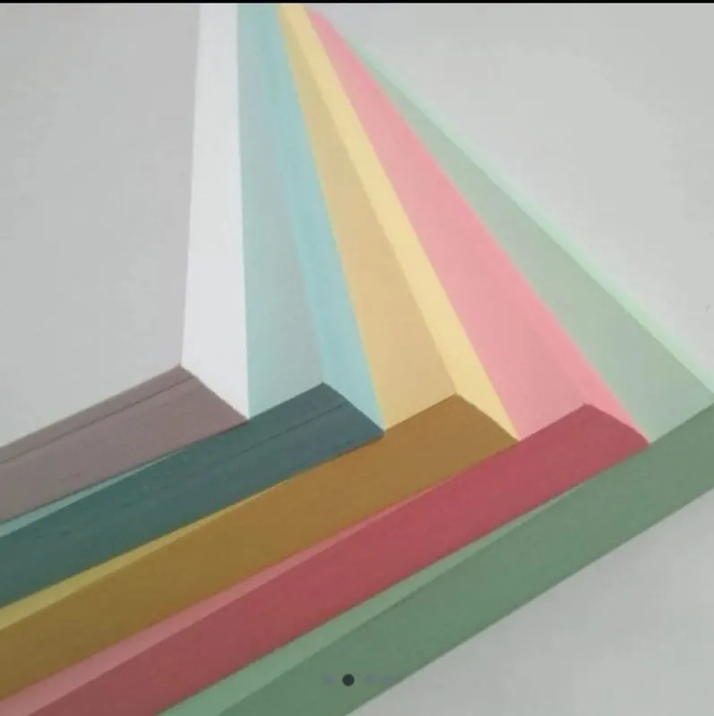 Folder board sheets in white, yellow, pink, green and brown