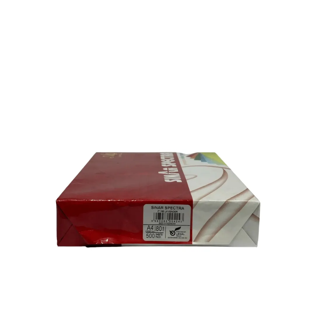 Ream of coloured A4 copier paper in red wrapping