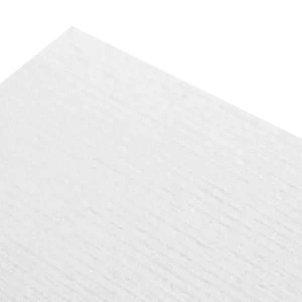 Close-up of textured white linen-finish paper